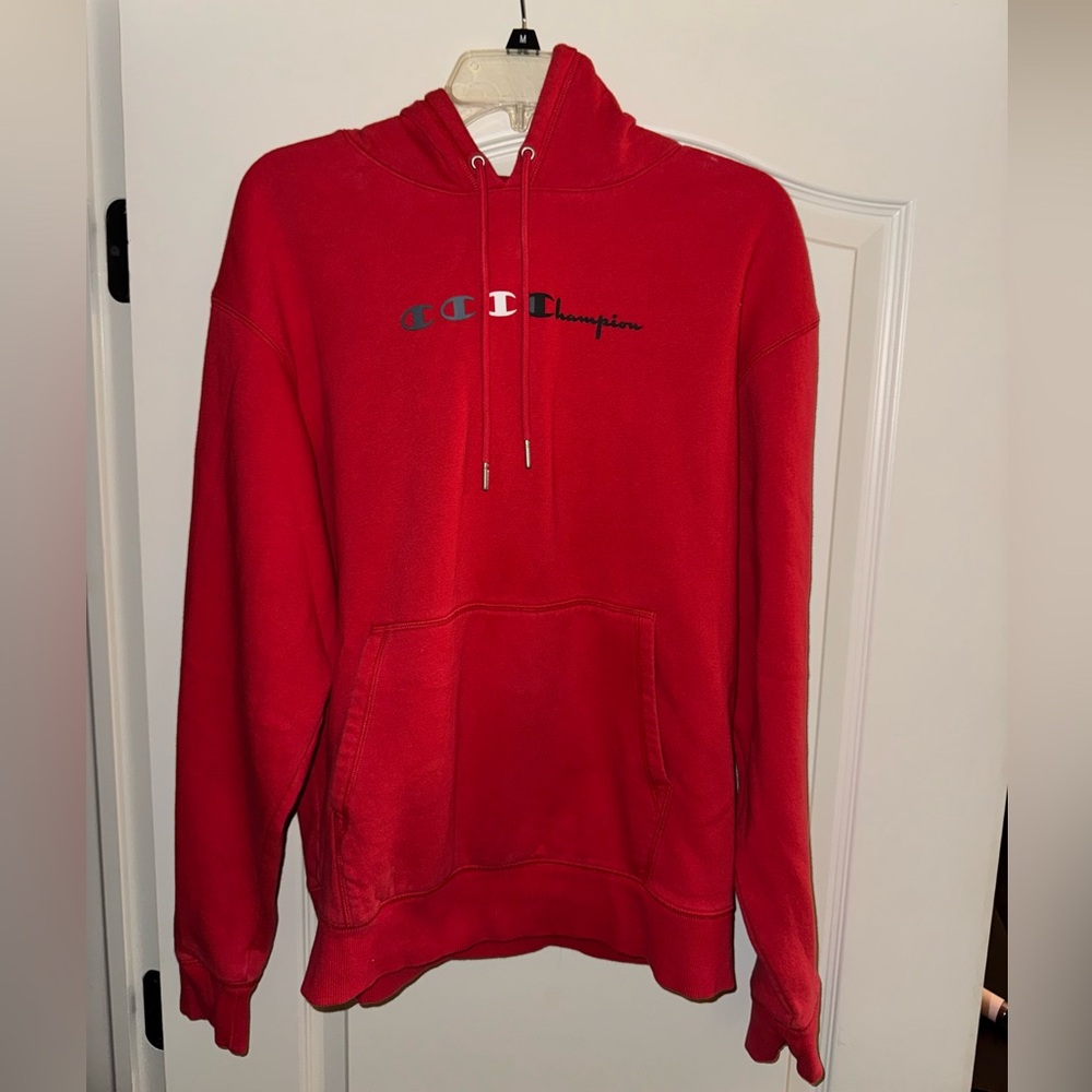 Champion Men's Red Hoodie with Logo, medium